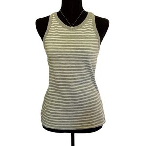 J Crew Women’s Striped 100% Cotton Grey & White Scoop Tank Top Size XS